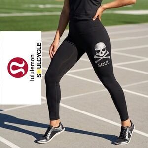 Lululemon SoulCycle Align High-Rise Pant 25 Skull Logo Black Leggings Size 4